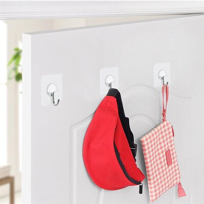 Adhesive Hooks Wall Hooks for Hanging Transparent Waterproof