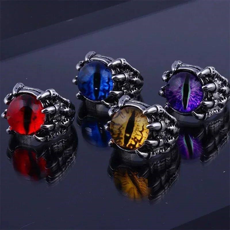 Mens Fashion Vintage Dragon Claw Evil Eye Ring Fashion图片