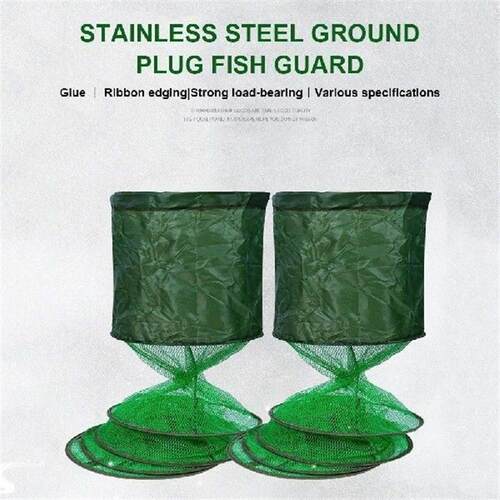 Telescopic Fyke Net Stainless Steel Ring Folding Fishing