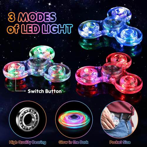 LED Light Fidget Spinner Finger Toy Hand Spinner Glow in Dar