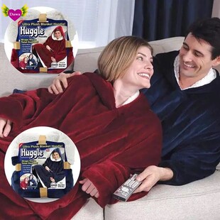 Plush Fleece Sherpa Blanket Warm Pocket Hoodie TV Blankets