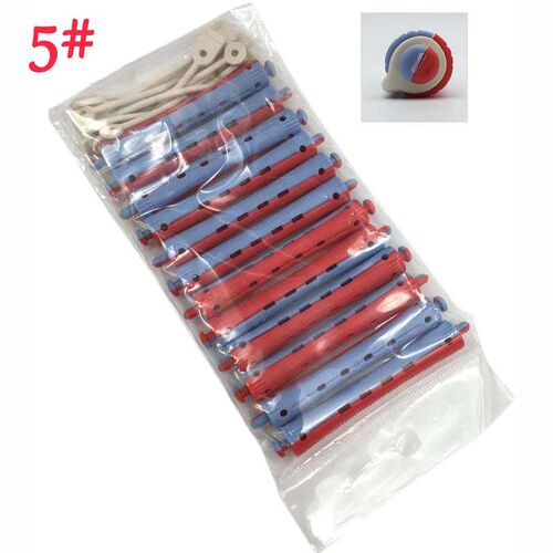 New 12 pcs Salon Rubber Band Hair Rollers Set Cold Perm Rods