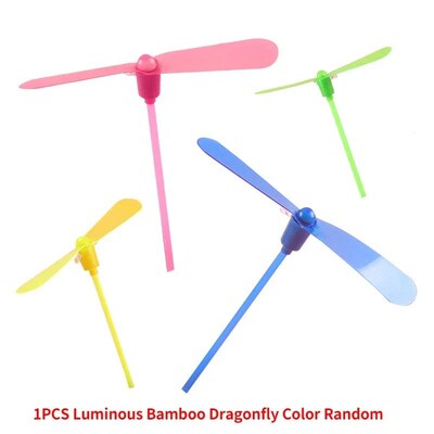 Novelty Plastic Bamboo Dragonfly Propeller Luminous Toys Kid