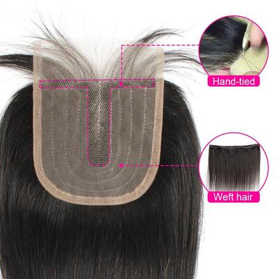 Natural color hair bundles with closure straight 200g/set Br