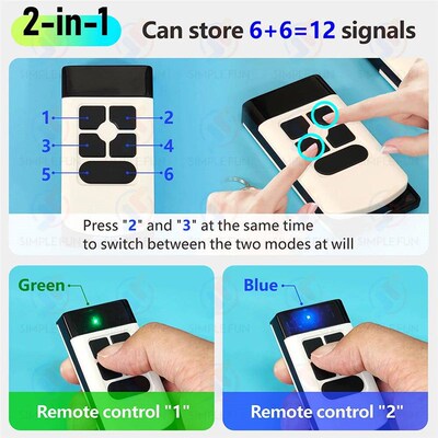 433Mhz 330Mhz 868Mhz Copy Remote Control 12-Channel Nice Cam