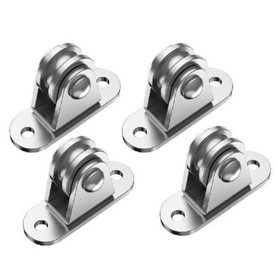 2/4Pcs Heavy Duty Fixed Pulley with Mounting Screws and