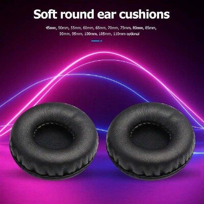 1 Pair PU Earpads Universal 45mm-110mm Soft Protein Skin