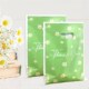 Flower Thank Bags Green Plastic Gift Daisy Tote 10pcs You