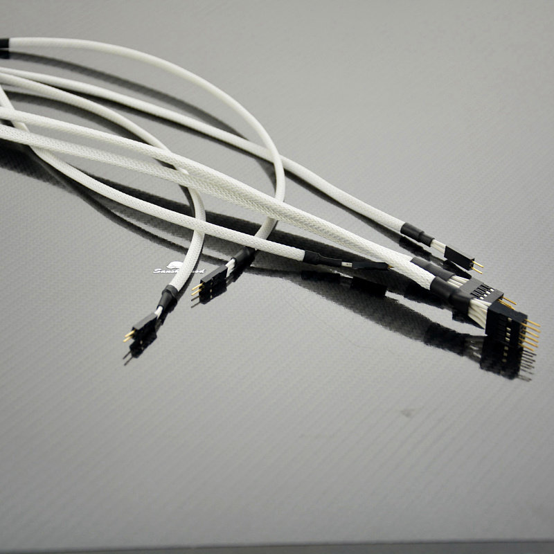 前面板延长线跳线 IO线 机箱信号线 音频 usb线白色包网延长线