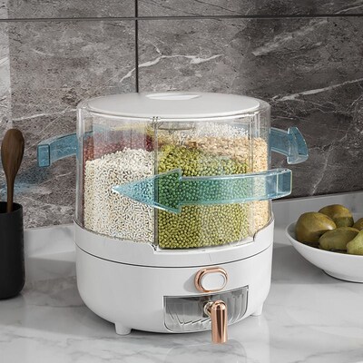 Home Rotary Rice Buckets With Partitioned Grains And Grains