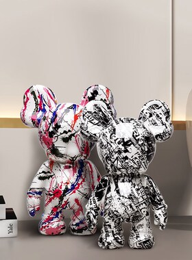 创意kws站姿树脂摆件玄关办公桌酒柜装饰品高档家居客厅桌面装饰