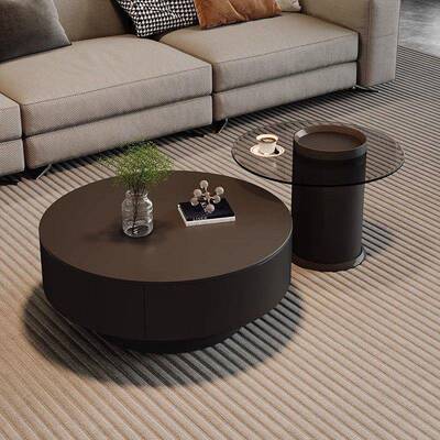 RBB轻极简岩板茶几组合形圆储奢物茶桌台餐子现代小户型客厅家用