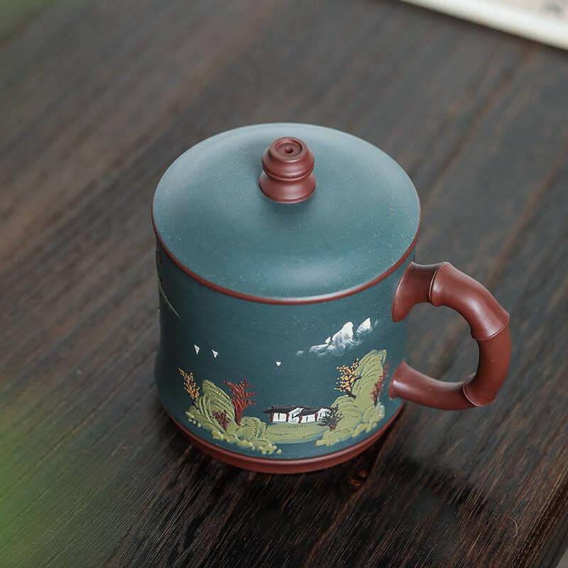 宜兴紫砂杯士茶苏杯门答腊青男原矿泡茶蒋旭东YJF---ZS盖个人杯专