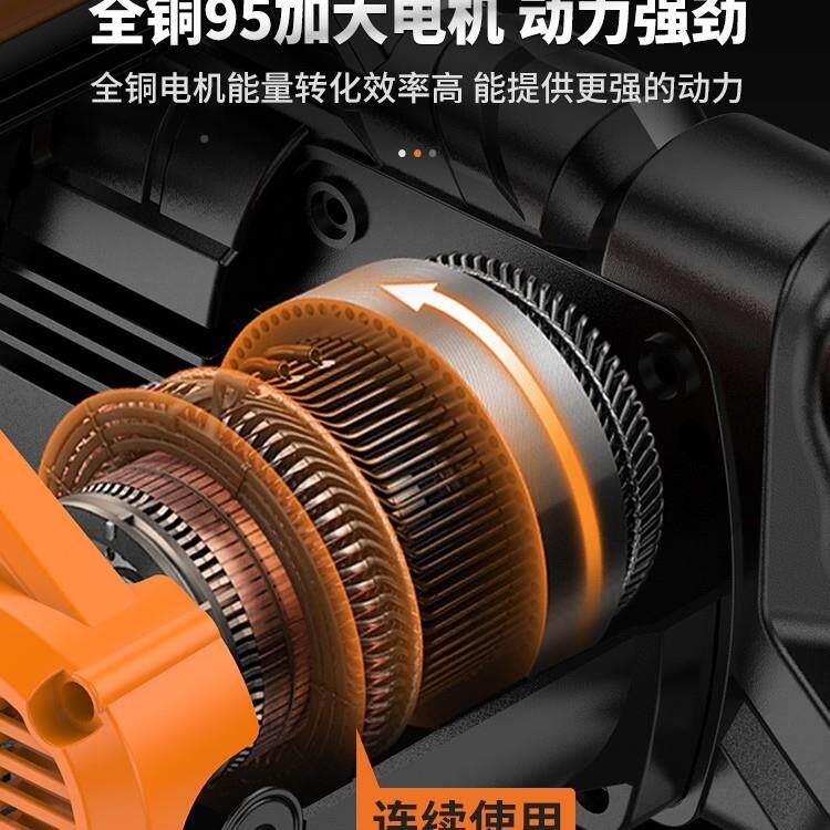 电锯木型锯伐220v家用小手持插电式398木工锯切锯割锯树链条电链