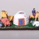 蒙古族特色工艺品摆设摆件 饰品 蒙古包小草原五畜树脂工艺品装