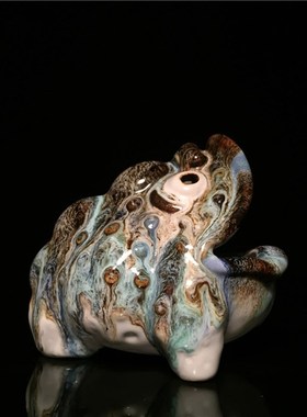 石湾公仔陶瓷创意烟灰缸家居客厅博古架电视柜茶宠摆件工艺礼品