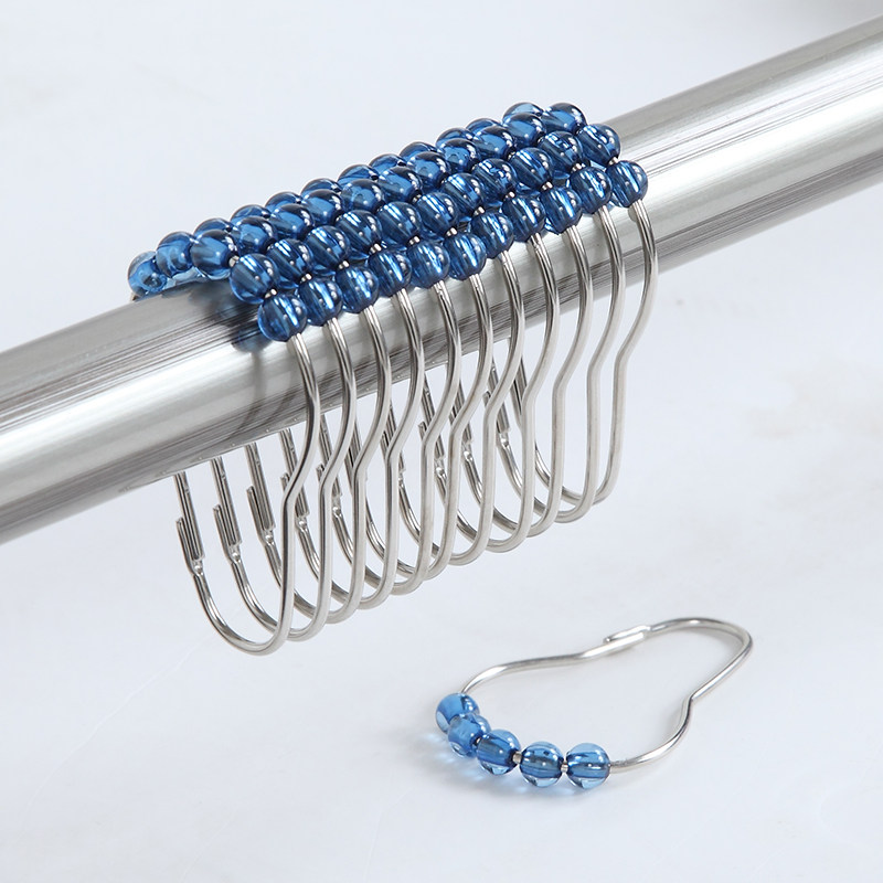 黛世浴帘挂钩环葫芦树脂滚珠挂钩多个装浴帘圈环勾挂环12个/盒,家庭/个人清洁工具,浴帘配件,淘宝优惠券,粉丝福利购,淘宝优惠卷