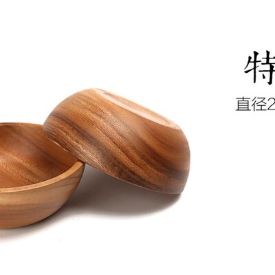 Wooden large salad bowl instant noodle bowl soup rice bowl