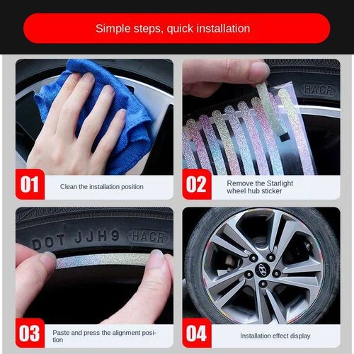 20PCS Car Wheel Hub Reflective Stripes er Driving Safety Tir
