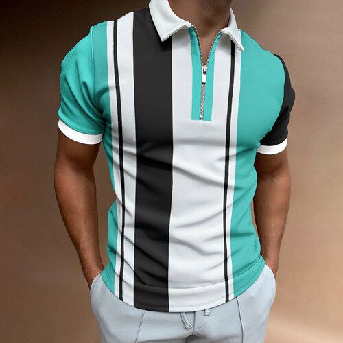 Digital Printed Striped Polo Shirt 2025 Striped Polo Shirt w