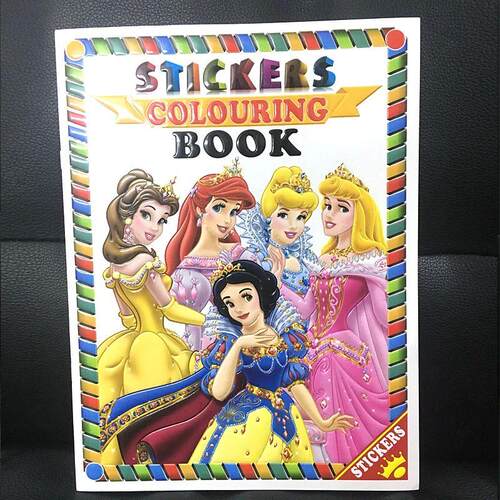 16 pages Princess Girls Coloring Sticker Book For kids Child