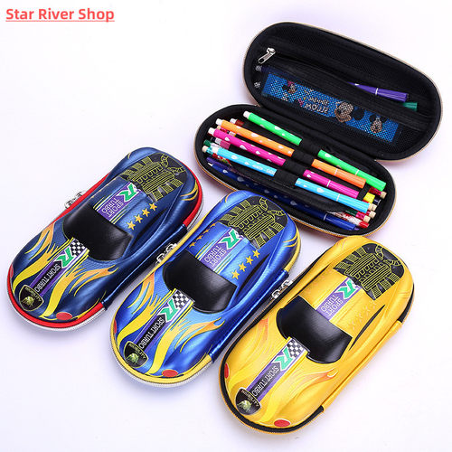 3D Racing car Pencil cases Cartoons school pencil case for c