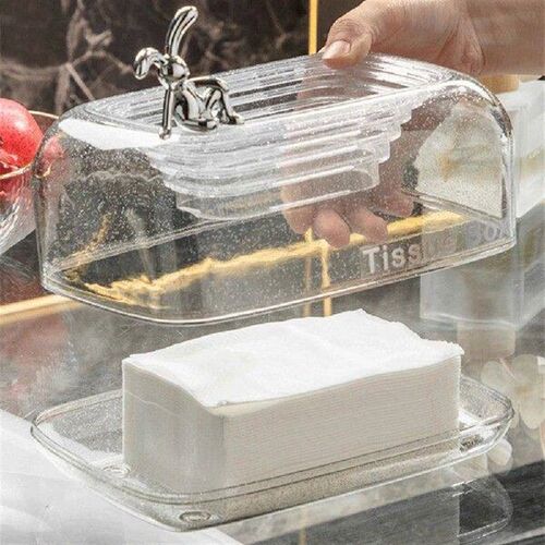 Tissue Box Cover Holder Plastic Rectangle Tissue Box