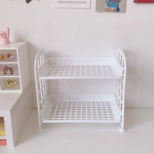 Simple Desktop Bathroom Organizer Double Layer Foldable Holl