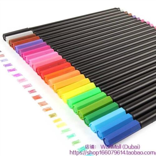 。24pens fineliner colors superfine marker pen water  brush
