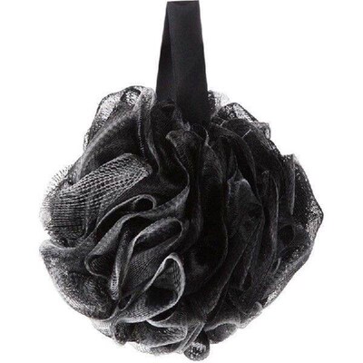 Soft Shower Mesh Foaming Sponge Exfoliating Scrubber Black