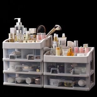 clear boxes, jewelry shelves, large plastic boxes and desk