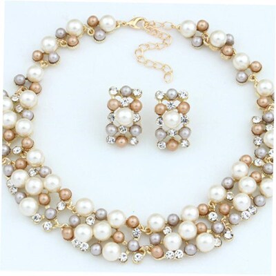 pearl necklaces set earrings jewelry women 珍珠潮女项链饰品