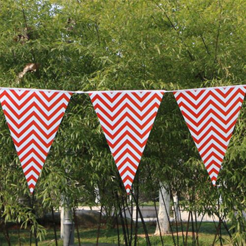 22m Doublesided Printed Wave Birthday Triangle Flag Paper St