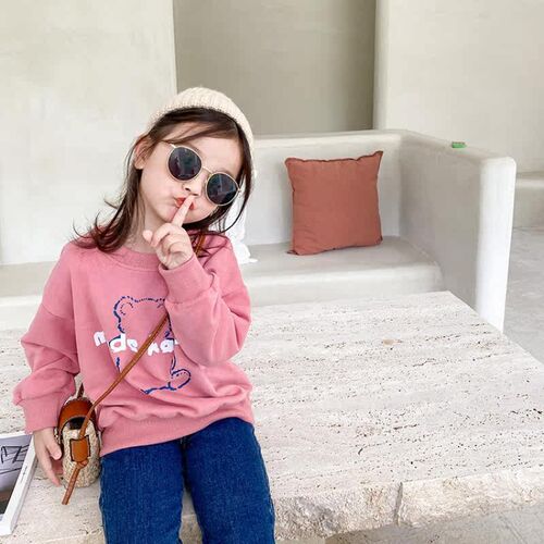 1-7T Fashion cotton 5 colors all-match warm pulloversAutumn