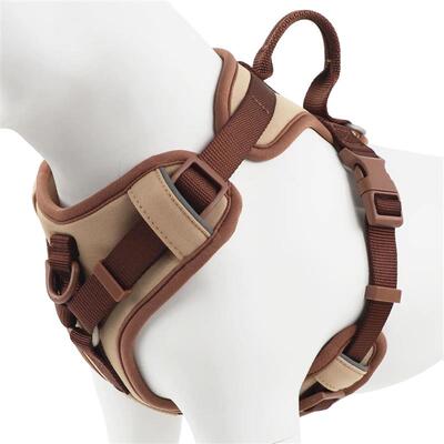New Chocolate color luxury Dog Harness no pull for large Sma
