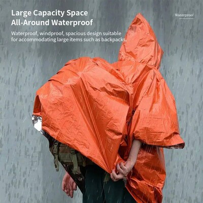 Emergency Raincoat Poncho Waterproof Rainwear Blanket Surviv
