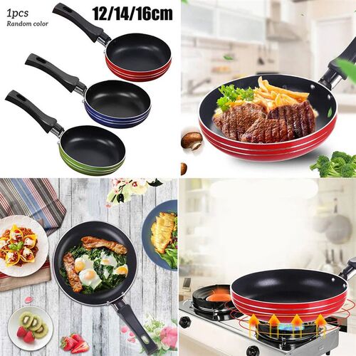 12cm/14cm/16cm Mini Frying Pan Non-Stick Steel Frypan Pot Sa