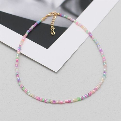 Simple Seed Beads Strand Choker Women String Beaded Short  B