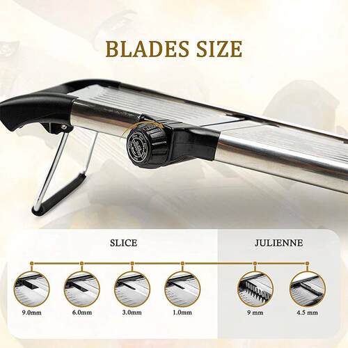 LMETJMA Adjustable Mandoline Slicer Stainless Steel Vegetabl