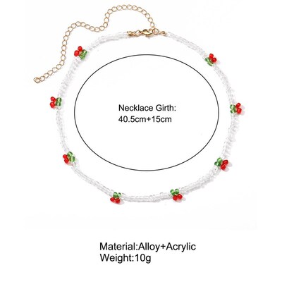 Choker rice bead neck chain colorful hand-beaded necklace 饰