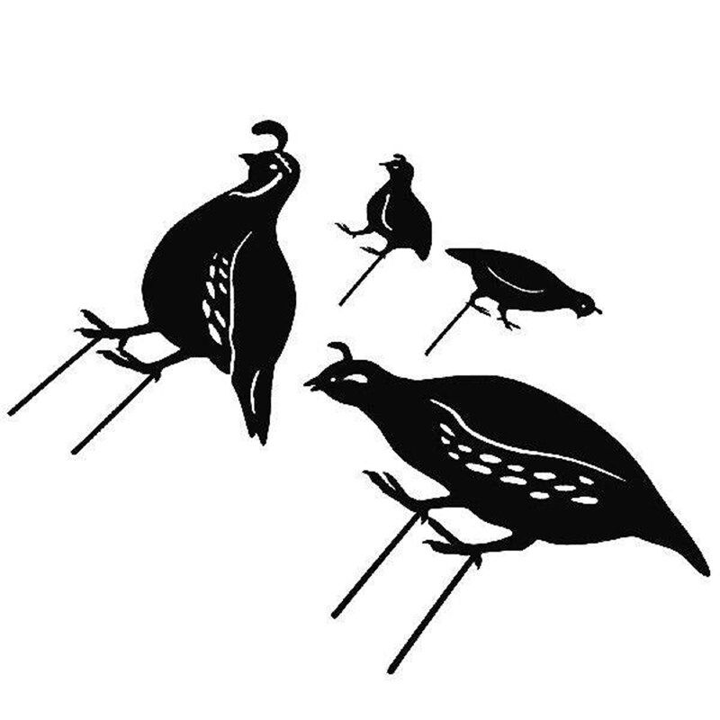4 Pcs Plants Decor Quail Wrought Iron Ornaments Metal - 实物图