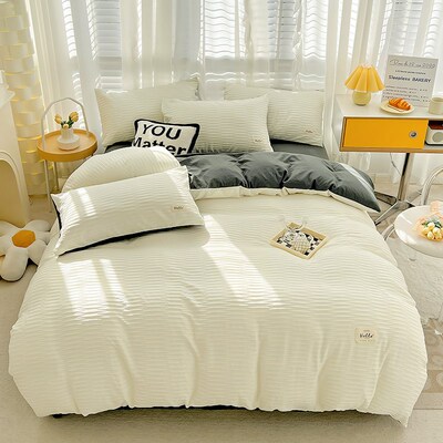 Cotton Bed sheets set quilt cover pillow case bedding 4 sets