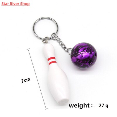 1PC Bowling  Keychains  Sports Car Hangbag Keyring  with Puf