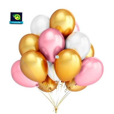 50pcs Gold White Black Pink Latex Balloons Birthday Party100