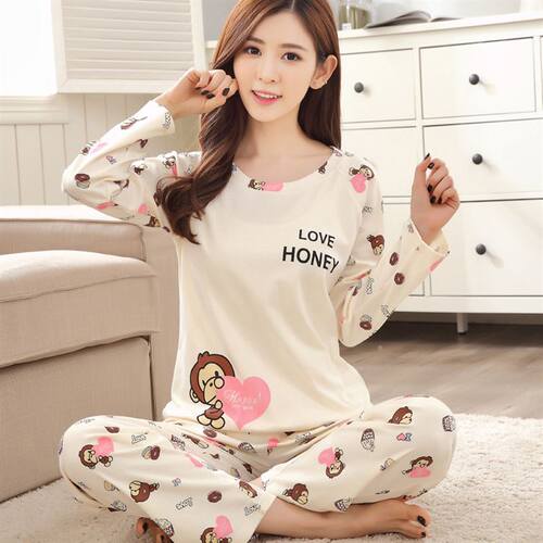 Women Pajamas Set Girl Sleepwear Pijama Long Women Pyjamas S