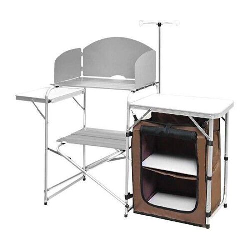Camping Kitchen Table Storage Cupboard Foldable Portable