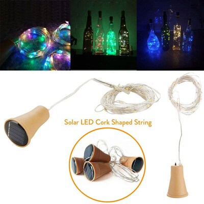 Solar Powered 10LED 20LED Wine Bottle Lights Cork Shape Fair