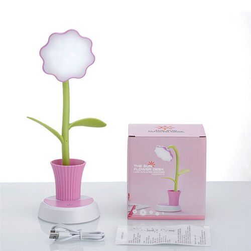 USB Chargeable LED Table Lamp 2 In 1 Sun Flower LED Desk La