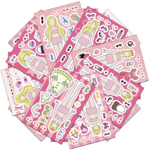 8/16PCS Creative Girls Clothing and Kitchen Stickers