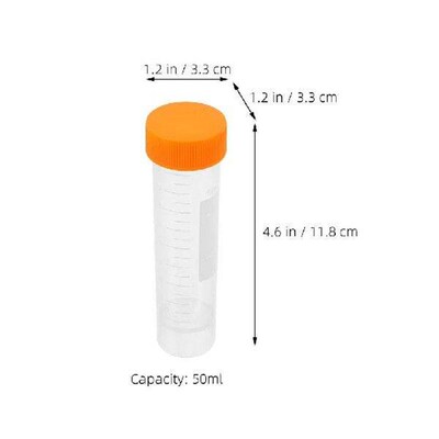 10 Pcs Centrifuge Test Tube Clear Tubes Storage 50 Ml